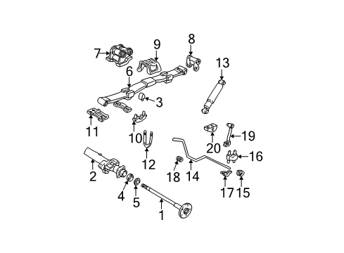 1989 GMC Safari Leaf Spring, Rear Diagram for 15544838