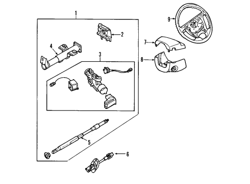 2009 Chevy Aveo5 Steering Wheel Diagram for 96930124