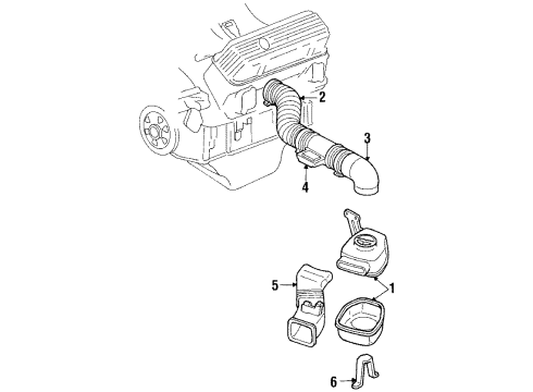 1985 Buick Regal Mass Air Flow Sensor Diagram for 25007866