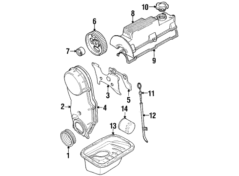 1999 Chevy Metro Timing Cover Diagram for 96065417