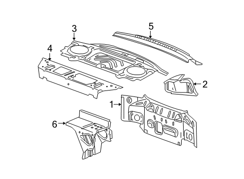 2010 Chevy Cobalt Rear Body Panel Diagram for 20776806