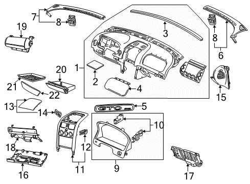 2005 Pontiac GTO Lower Trim, Blue Diagram for 92158993