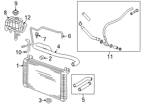 2009 Hummer H2 Radiator & Components Diagram