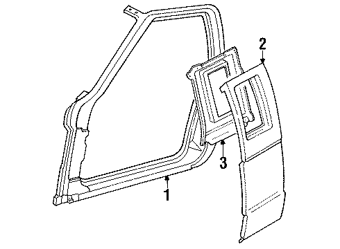 1992 Chevy S10 Aperture Panel, Passenger Side Diagram for 12545906