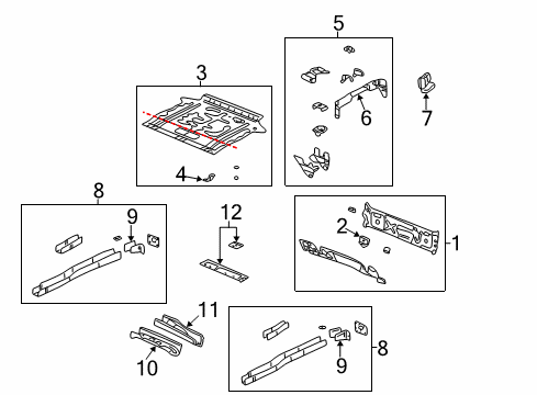 2002 Buick Rendezvous Floor, Rear Diagram for 15143366