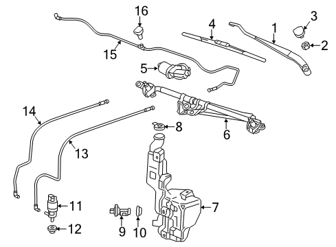 2017 Chevy Suburban Windshield - Wiper & Washer Components Diagram