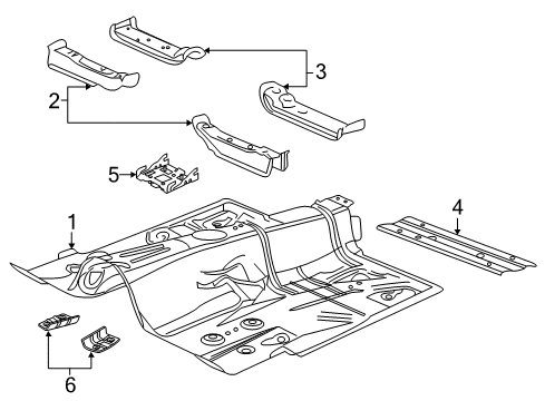 2013 Chevy Caprice Pillars, Rocker & Floor - Floor & Rails Diagram
