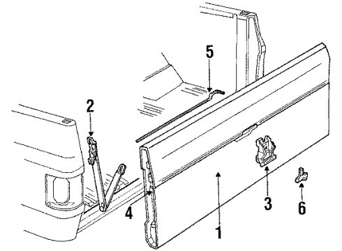 1985 GMC Jimmy Latch Assembly, Passenger Side Diagram for 14039710