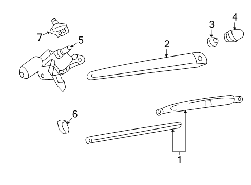 2012 Chevy Traverse Lift Gate - Wiper & Washer Components Diagram