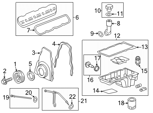 2013 GMC Sierra 2500 HD Engine Parts & Mounts, Timing, Lubrication System Diagram 4 - Thumbnail