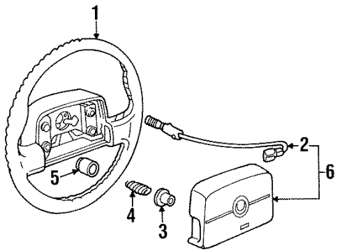 1995 Cadillac Eldorado Steering Column, Steering Wheel Diagram 4 - Thumbnail