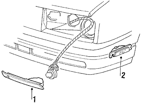 1987 Cadillac Allante Park & Side Marker Lamps Diagram