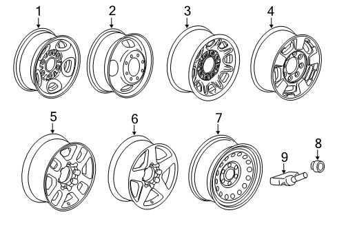 2012 GMC Sierra 2500 HD Wheels Diagram