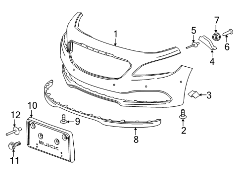 2017 Buick LaCrosse Front Bumper Diagram