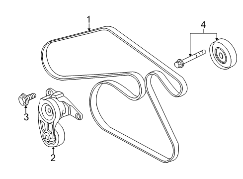 2014 Cadillac SRX Belts & Pulleys Diagram