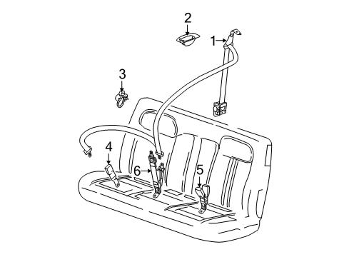2017 Chevy Express 2500 Rear Seat Belts Diagram 2 - Thumbnail
