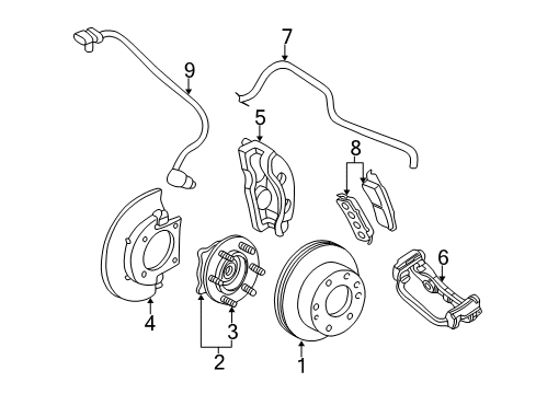2002 Chevy Silverado 1500 Speed Sensor, Front Diagram for 15225723