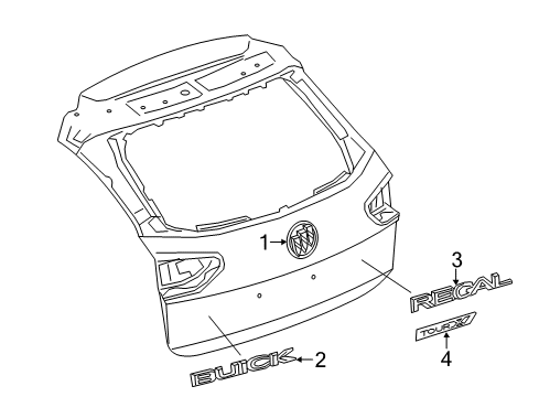 2018 Buick Regal TourX Exterior Trim - Lift Gate Diagram