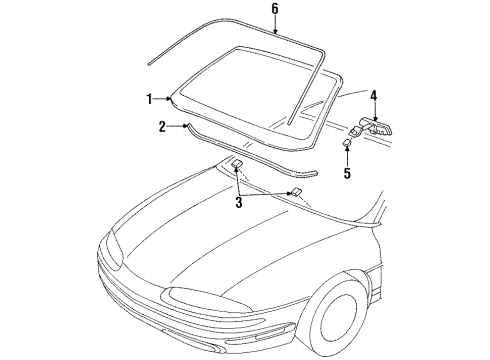 1998 Oldsmobile Aurora Mirror Inside, Rear Diagram for 25674634