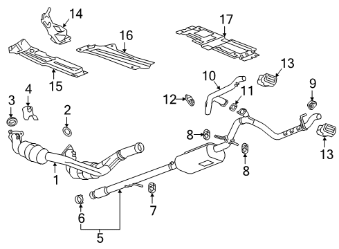 2022 Chevy Silverado 1500 Muffler & Pipe Clamp Diagram for 20779890