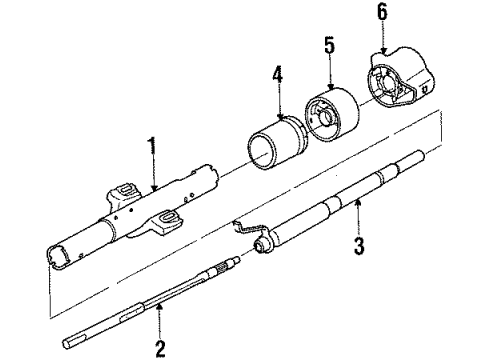 1987 Oldsmobile 98 Steering Column & Wheel Diagram 4 - Thumbnail
