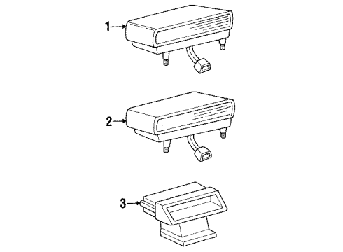 1989 Chevy Cavalier High Mount Lamp Support Diagram for 20659333