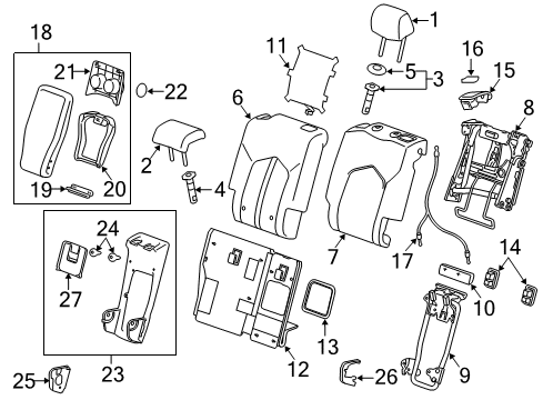 2013 Cadillac SRX Rear Seat Components Diagram 2 - Thumbnail