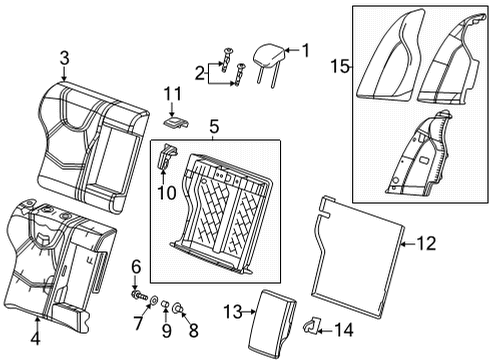2020 Cadillac CT5 Headrest, Black, Rear Diagram for 84724374