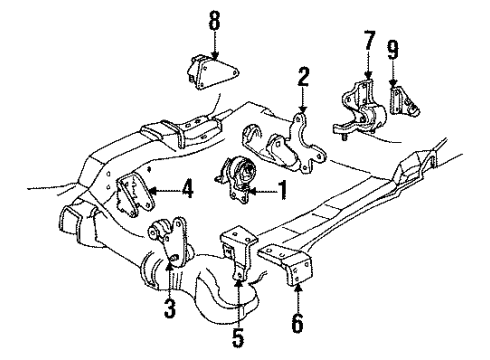1995 Pontiac Bonneville Mount Bracket Diagram for 22145664
