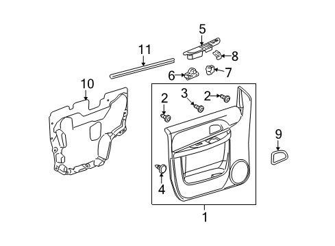 2006 Chevy Uplander Interior Trim - Front Door Diagram