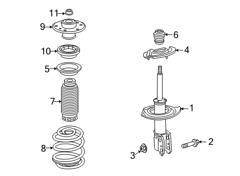 2010 GMC Terrain Struts & Components - Front Diagram