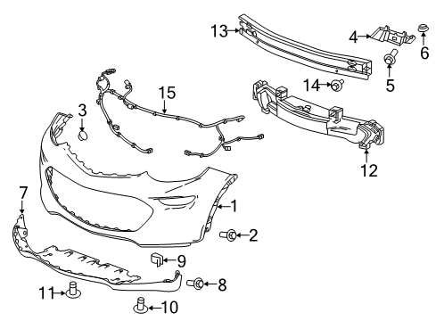 2019 Chevy Bolt EV Front Bumper Diagram