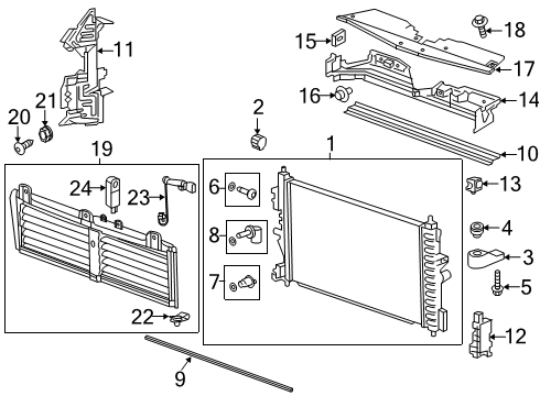 2017 Chevy Cruze Radiator Diagram for 39126594