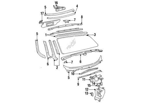 1993 Cadillac Allante Mirror, Rear Diagram for 12498735