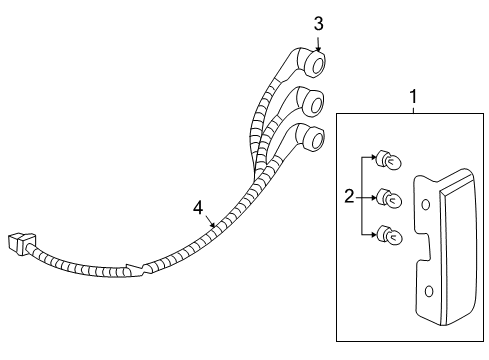 2008 Hummer H2 Combination Lamp Assy, Driver Side Diagram for 25874015