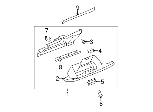 2008 Cadillac Escalade ESV Glove Box Diagram