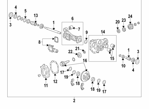 2023 GMC Sierra 1500 Differential Carrier, Front Diagram for 87812305