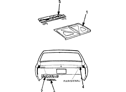 1984 Pontiac Parisienne Emblem, Rear Diagram for 20087230