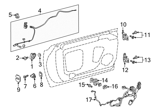 2015 Cadillac ELR Front Door Diagram