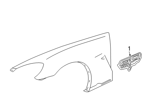 2013 Chevy Corvette Emblem, Front Diagram for 22946252