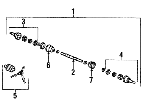 1992 Pontiac LeMans Boots, Front Driver Side Diagram for 26002105