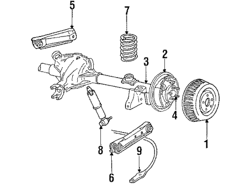 1990 Cadillac Brougham Spring, White Diagram for 1611146