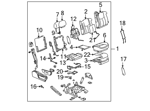 2004 Chevy Silverado 1500 Seat Back Frame Diagram for 88978376