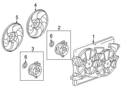 2013 Chevy Equinox Fan Motor, Driver Side Diagram for 22780241