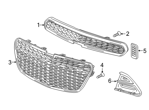 2013 Chevy Spark Grille & Components Diagram
