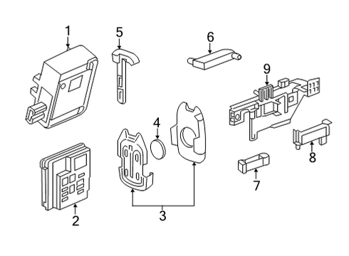 2021 Chevy Silverado 3500 HD Keyless Entry Components Diagram