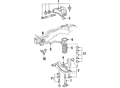 1993 GMC Sonoma Shock Diagram for 22064235