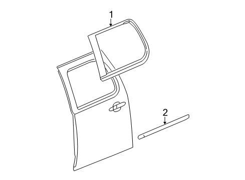 2007 Cadillac Escalade EXT Exterior Trim - Rear Door Diagram