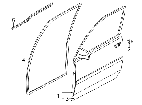 2001 Chevy Tracker Door Weatherstrip, Driver Side Diagram for 30028276
