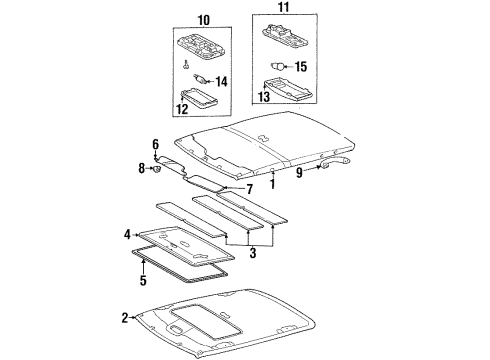 1999 Chevy Prizm Map Lamp Bulb Diagram for 94849375